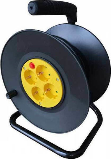 V-TAC VT-6003 Cablu de prelungire 4 locuri cu cablu de 25m Diametru 3 x 1.5mm² Neagră