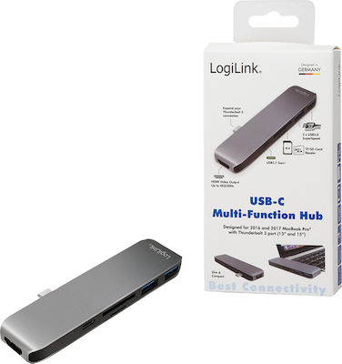 LogiLink USB-C Docking Station με HDMI 4K Ασημί (UA0301)