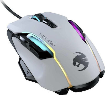 Roccat Kone AIMO Remastered Wireless RGB Gaming Mouse 12000 DPI Alb