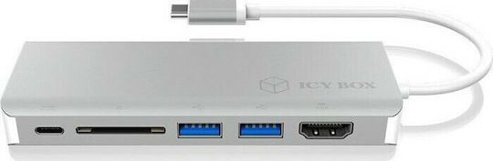 Icy Box USB-C Docking Station with HDMI 4K PD Ethernet White (IB-DK4034-CPD)
