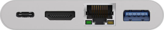 Goobay USB-C Docking Station με HDMI 4K PD Ethernet Λευκό (62105)