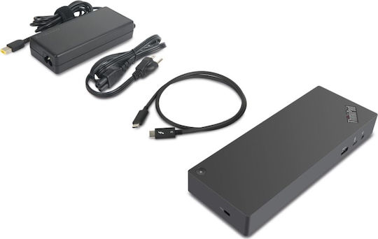 Lenovo ThinkPad Gen2 USB-C Docking Station με HDMI/DisplayPort 4K PD Ethernet και συνδεση 3 Οθονών Μαύρο