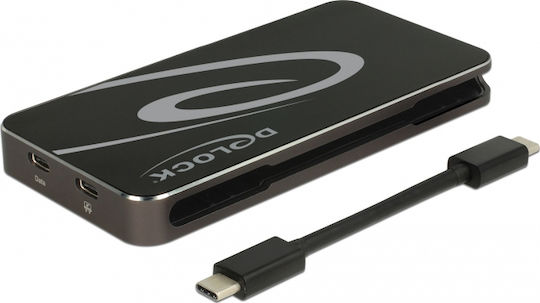 DeLock USB-C Docking Station με HDMI/DisplayPort 4K PD και συνδεση 3 Οθονών Μαύρο (87773)