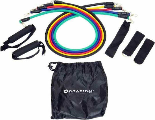 RPM Power Tubular Elastic Bands with Handles Set 5pcs Multicolored 8m
