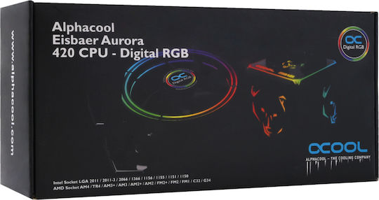 Alphacool Aurora 420 Digital RGB Охлаждане AIO CPU с 3 Вентилатора 140mm
