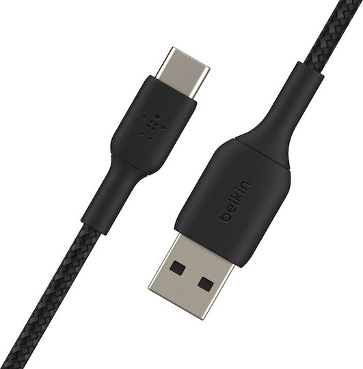 Belkin Braided USB 2.0 Cable USB-C male - USB-A 15W Μαύρο 2m CAB002bt2MBK