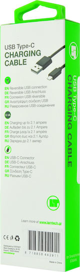 Lamtech USB 2.0 Kabel USB-C männlich - USB-A 18W Schwarz 1m (LAM442911)