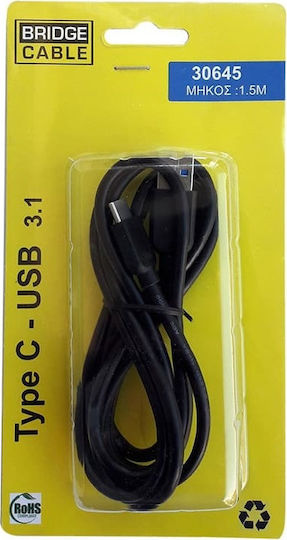 Bridge Cable USB Typ-C Kabel USB 3.1 männlich - USB-A Power Delivery (PD) Schwarz 1,5 m 30645