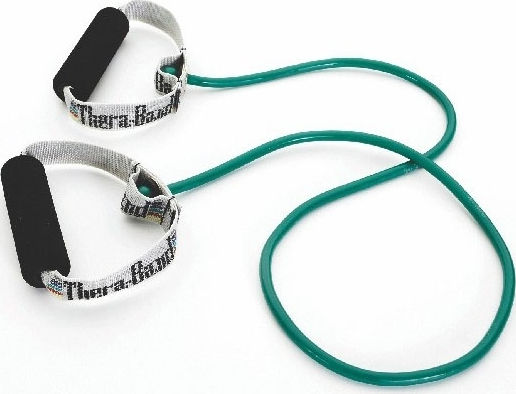 Thera-Band Gymtube Resistance Band Hard with Handles Green 1.40m