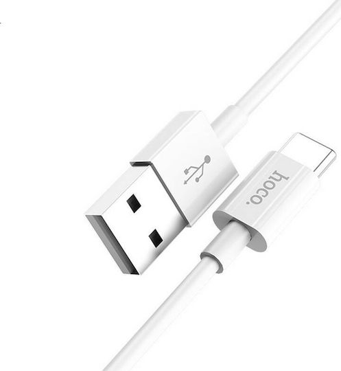 Hoco X1 USB 2.0 Kabel USB Typ-C männlich - USB-A Weiß 1m HOC-X1c-W