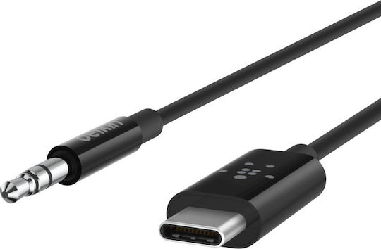 Belkin USB 2.0 Cable USB-C male - 3.5mm Μαύρο 0.9m F7U079bt03-BLK