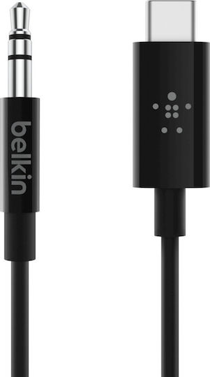 Belkin USB 2.0 Cable USB-C male - 3.5mm Μαύρο 0.9m F7U079bt03-BLK
