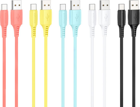 Borofone BX40 USB 2.0 Cable USB-C male - USB-A Πολύχρωμο 1m 30τμχ