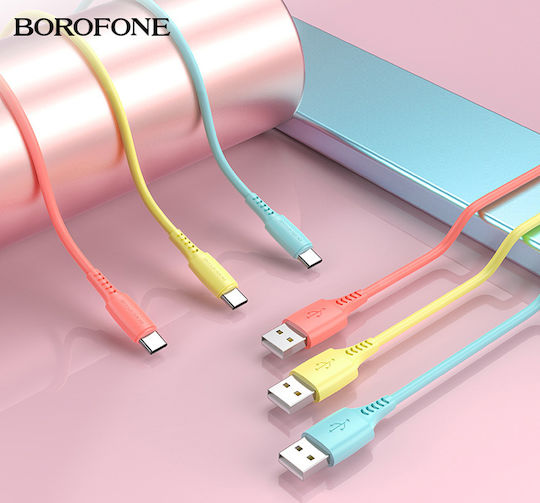 Borofone BX40 USB 2.0 Cable USB-C male - USB-A Πολύχρωμο 1m 30τμχ