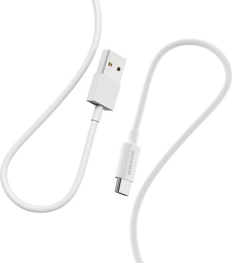 Borofone Stand BX3 USB 2.0 Кабел USB-C Мъжки - USB-A Бял 1м BRF-BX3C-WH
