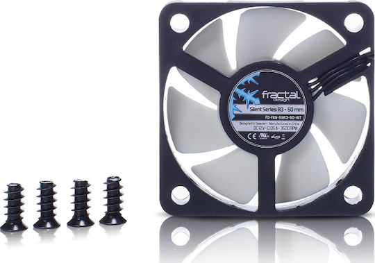 Fractal Design Silent Series R3 Вентилатор за Кутия 50mm (3500rpm / 6.8cfm) Без Светодиодно Осветление и Свързване 3-Pin Бял
