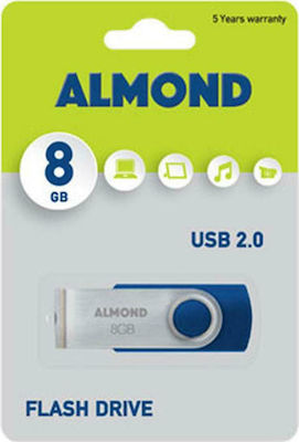 Almond Twister 8GB USB 2.0 Stick Μπλε