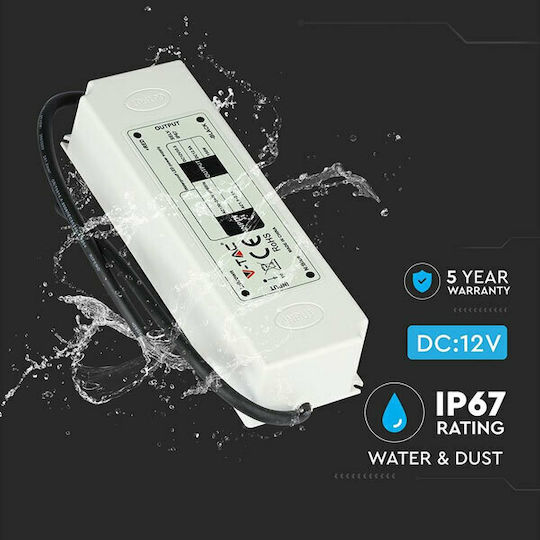 V-TAC Dimmbares LED-Netzteil Wasserdicht IP67 Leistung 60W mit Ausgangsspannung 12V
