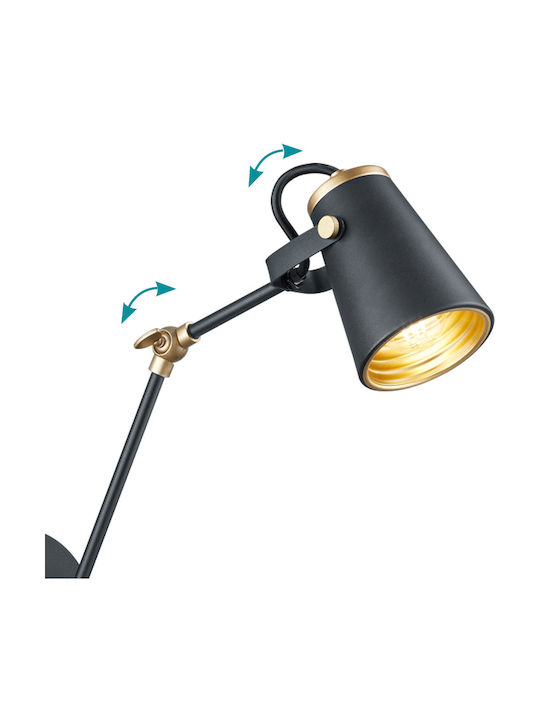 Trio Lighting Edward Single Spot with Socket E14 in Black Color