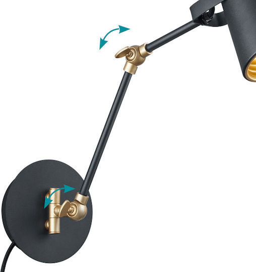 Trio Lighting Edward Single Spot with Socket E14 in Black Color