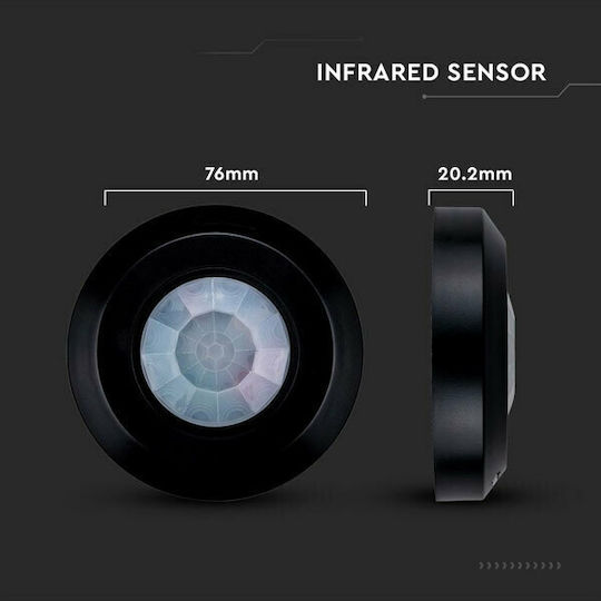 V-TAC VT-8091 Wired Infrared Motion Sensor 360° Detection Angle 8m Scope