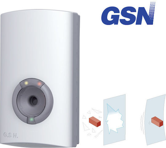 GSN Patrol 501 Glass Break Sensor Battery with Microphone in White Color