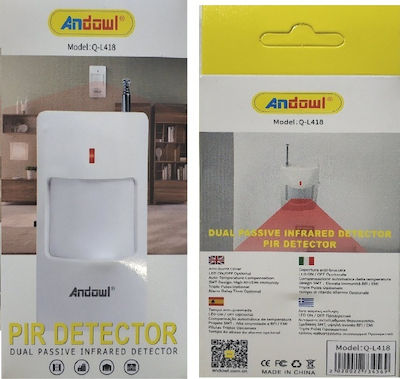 Andowl Q-L418 Motion Sensor Double Passive Infrared PIR in White Color Q-L418