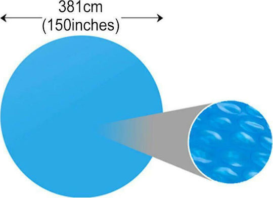 vidaXL Solar Runde Poolabdeckung aus Polyethylen Blau Durchmesser 381cm 1Stück