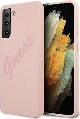 Guess Script Vintage Back Cover Πλαστικό Ροζ (Galaxy S21+ 5G)