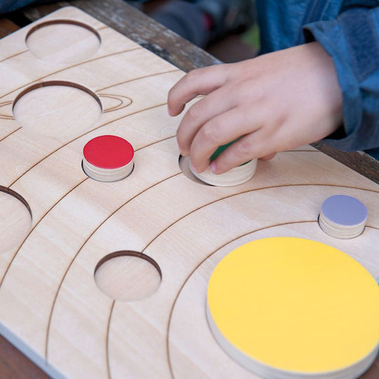 Holz Kinder Steckpuzzle Solar System 10pcs Andreu Toys