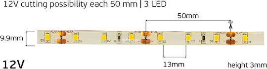 VK Lighting Waterproof LED Strip 12V Orange Light 5m Type SMD2835