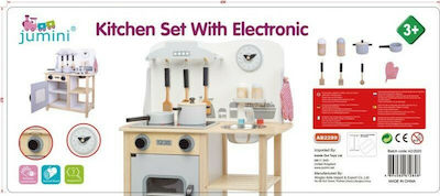 Jumini Kids Kitchen Kitchen Set With Electronics made of Wood for 3+ Years Old