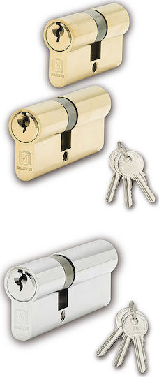 Martin Lock Cylinder Security 07190 90mm (40-50) with 3 Keys Silver