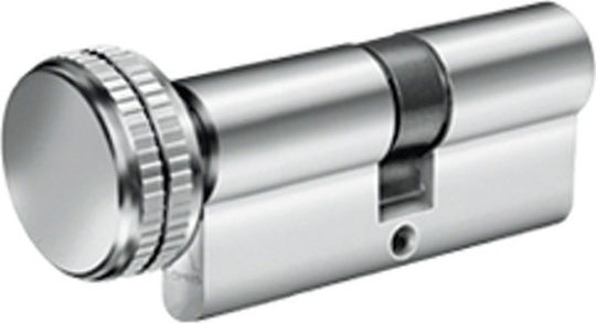 Domus Lock Cylinder Security Econ 75mm (30-45) with Knob and 5 Keys Silver