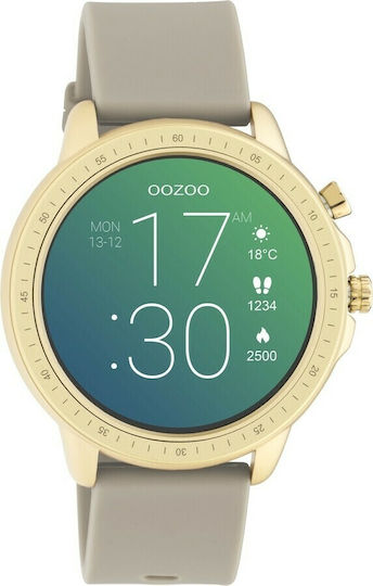 Oozoo Q00319 45mm Smartwatch with Heart Rate Monitor (Gold / Gray)