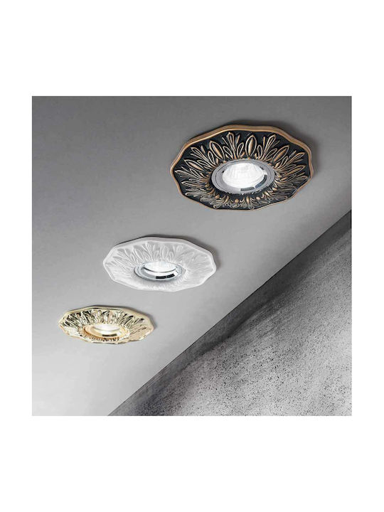 Ideal Lux Round Plaster Recessed Spot with Socket GU10 White 15x15cm. 1pcs