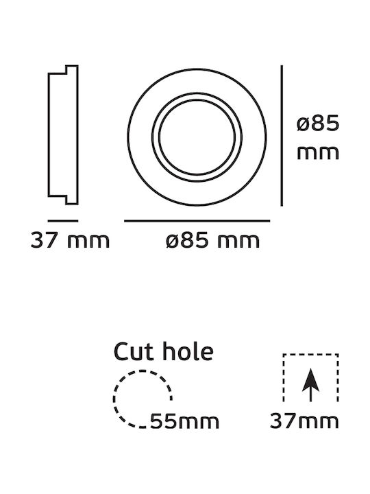 VK Lighting Waterproof Outdoor Ceiling Spot GU5.3 MR16 in Black Color 64173-068121