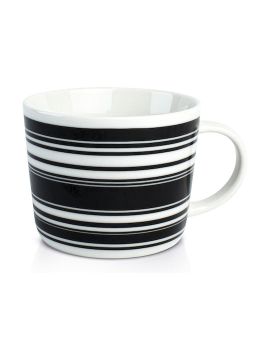 Dutch Rose Stripes Porcelain Cup Black 320ml