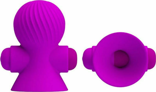 Pretty Love Stimulating Nipple Suckers Sauger Brustwarzen mit Vibration 12 Modi der Vibration Purple 2Stück BI-014545-1