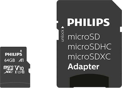 Philips microSDXC 64GB Clasa 10 U1 UHS-I cu adaptor