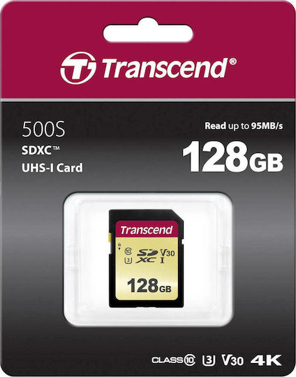 Transcend 500S SDXC 128GB Class 10 U3 V30 UHS-I