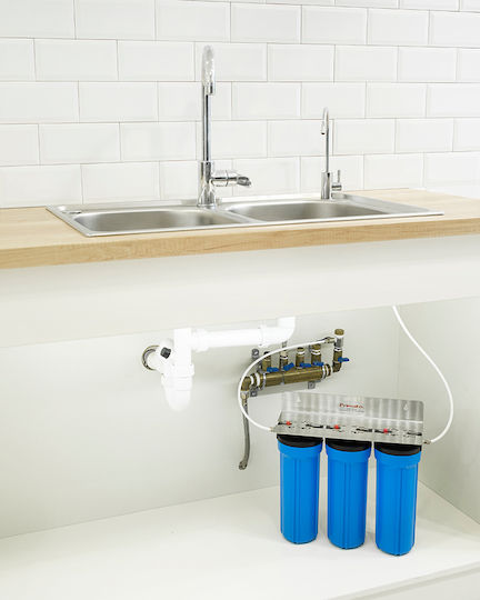 Primato USA3GB14 Water Filtration System Triple Under Sink Micron 1/4'' with Faucet & Replacement Filter Primato Ultra CTO 5 μm, Primato Ultra PB 0.5 μm