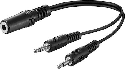 Goobay TS 3.5mm male - 3.5mm female Cable Black 0.2m (50472)