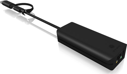 Icy Box IB-LAN300-C3 Αντάπτορας Δικτύου USB-C με Ενσύρματη Σύνδεση Ethernet