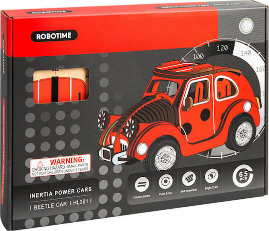 Robotime Wooden Construction Toy 3D Inertia Power Ladybug Car Kid 5++ years