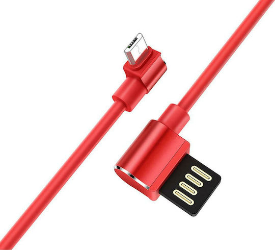 Hoco Angle (90°) / Regular USB 2.0 to micro USB Cable Κόκκινο 1.2m (U37)