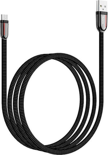 Hoco U74 Grand Braided / Flat USB 2.0 spre micro USB Cablu Negru 1.2m (HC-U74MBK) 1buc