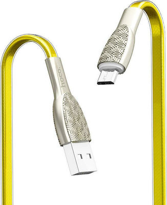 Hoco Flat USB 2.0 to micro USB Cable Χρυσό 1.2m (U52 Bright)