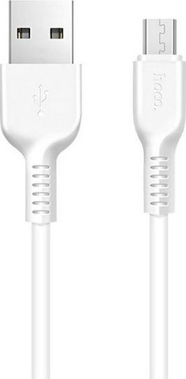 Hoco Regular USB 2.0 to micro USB Cable Λευκό 1m (X20 Flash)