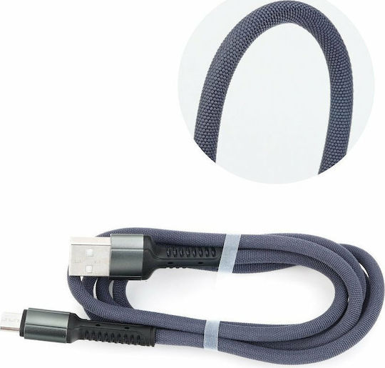 Ldnio Braided USB 2.0 to micro USB Cable Γκρι 1m (LS63)